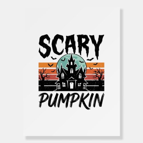 Scary Pumpkin Vintage Haunted House Halloween Desi Foam Board
