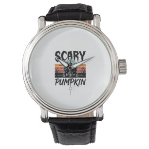 Scary Pumpkin Vintage Haunted House Halloween Desi Watch