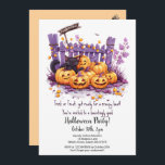 Scary Pumpkins Cute Black Cat Halloween Party  Invitation<br><div class="desc">Join us for a Halloween party that's equal parts spooky and sweet! Scary pumpkins light the way as our cute black cat welcomes you to a night of festive fun. Get ready for an evening filled with frightfully fun games, delicious treats, and plenty of Halloween magic. Wear your best costume...</div>