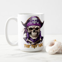 Scary Purple Pirate Skull and Crossbones