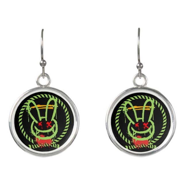 scary rabbit earrings (Front)