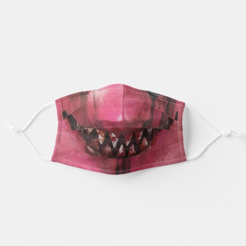 Scary Red Devil Teeth Smile Halloween Adult Cloth Face Mask