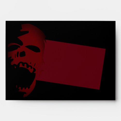 Scary Red Goth Skull Halloween Envelope