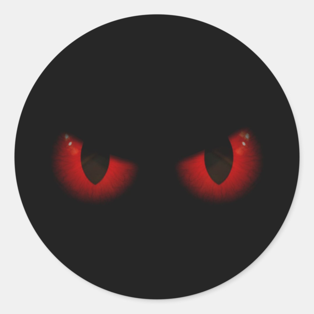 Sticker Red Eye Scary Red Halloween Eyes Classic Round Sticker | Zazzle