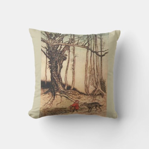 Scary Red Riding Hood Throw Pillow