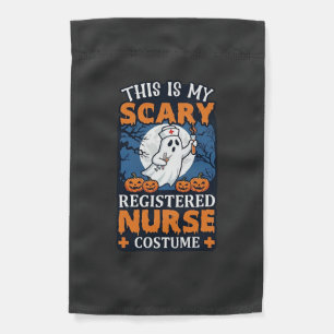 Scary Registered Nurse Costume Ghost Pumpkins Hall Garden Flag