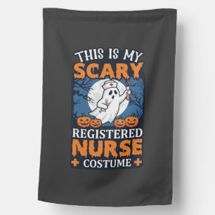 Scary Registered Nurse Costume Ghost Pumpkins Hall House Flag