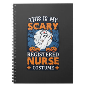 Scary Registered Nurse Costume Ghost Pumpkins Hall Notebook