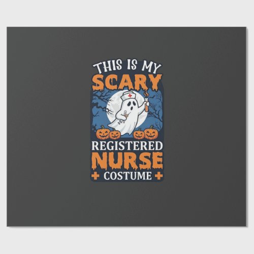 Scary Registered Nurse Costume Ghost Pumpkins Hall Wrapping Paper