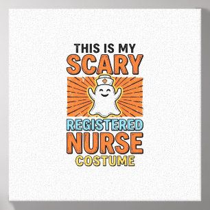 Scary Registered Nurse Costume Halloween Design_1 Canvas Photo Tile