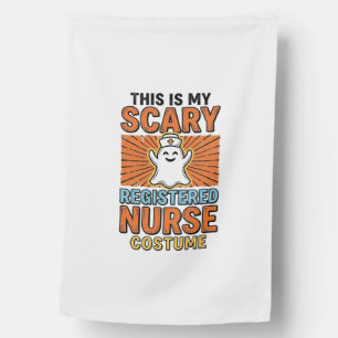 Scary Registered Nurse Costume Halloween Design_1 House Flag