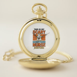 Scary Registered Nurse Costume Halloween Design_1 Pocket Watch