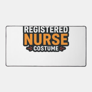 Scary Registered Nurse Costume Halloween Shirt Des Desk Mat