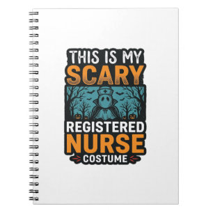 Scary Registered Nurse Costume Halloween Shirt Des Notebook
