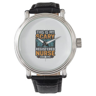 Scary Registered Nurse Costume Halloween Shirt Des Watch