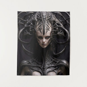 Scary Reptilian Alien Tapestry