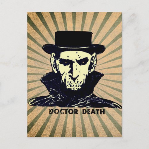 Scary Retro Voodoo Doctor Comic Art Postcard