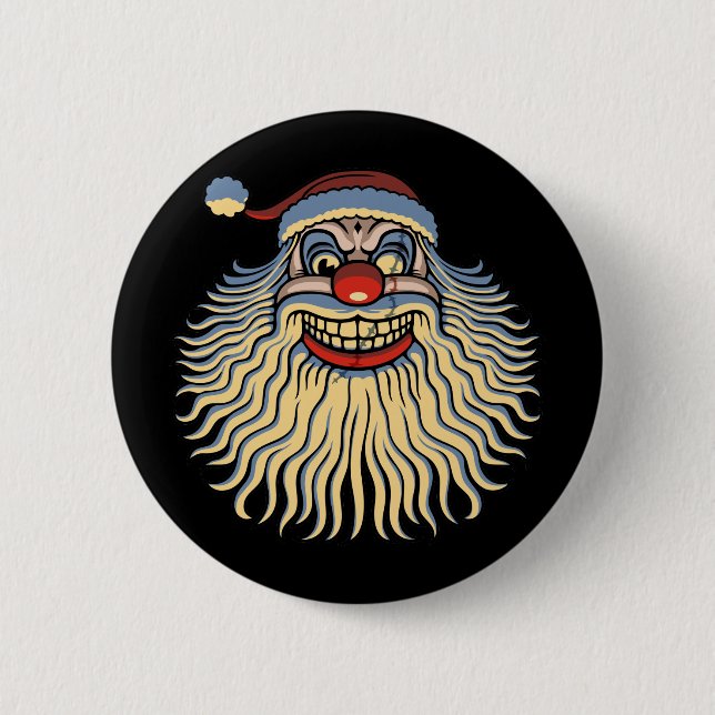 Scary Santa Clown Button (Front)