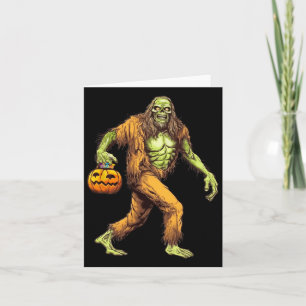 Scary Sasquatch Bigfoot Zombie Carrying Halloween Card