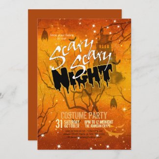 Scary Scary Night Halloween Orange ID946