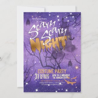 Scary Scary Night Halloween Purple ID946