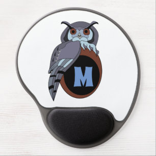Scary Scop Owl Monogram Gel Mouse Pad