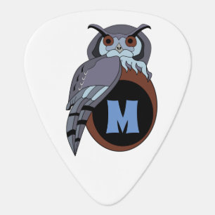 Scary Scop Owl Monogram Guitar Pick