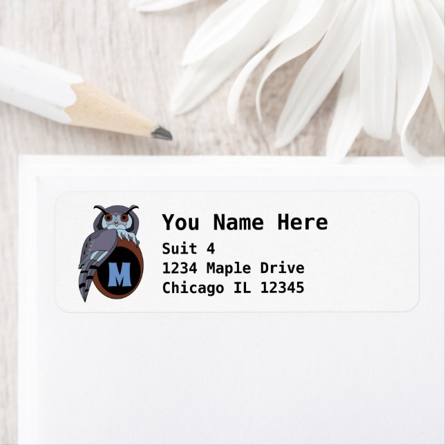 Scary Scop Owl Monogram Label (Insitu)