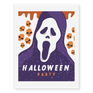 Scary Screaming Ghost Halloween Party Costume Temporary Tattoos