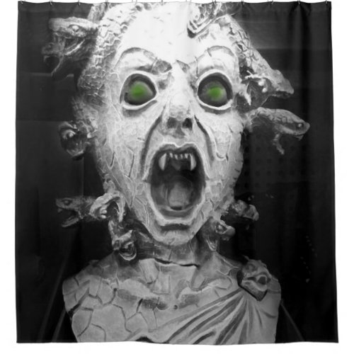 Scary Screaming Medusa Shower Curtain Art