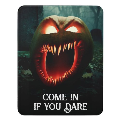 Scary Screaming Pumpkin Door Sign