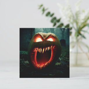 Scary Screaming Pumpkin Invitation