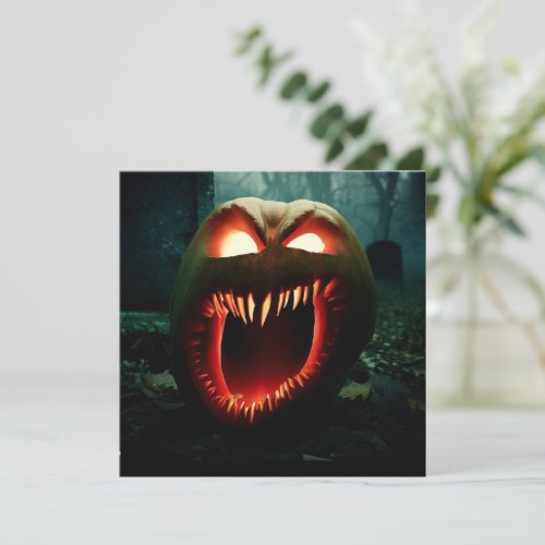 Scary Screaming Pumpkin Invitation