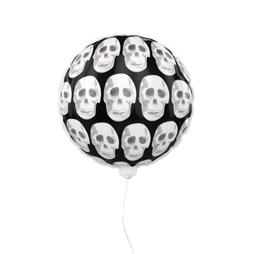 Scary Scull Black  White PatternHappy Halloween Balloon