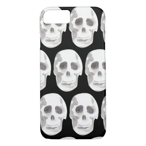 Scary Scull Black  White PatternHappy Halloween iPhone 87 Case