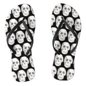 Scary Scull Black & White Pattern|Happy Halloween Flip Flops | Zazzle