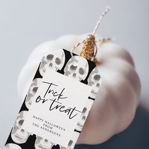 Scary Scull Trick or Treat  Halloween Party   Gift Tags