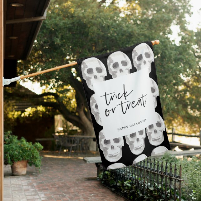 Scary Scull Trick or Treat | Halloween Party |  House Flag (In SItu)