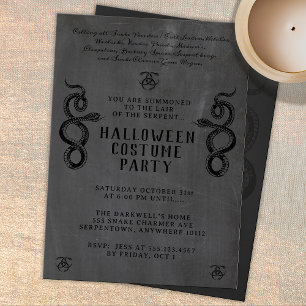 Scary Serpent Adult Halloween Party Invitation