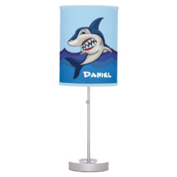 Scary shark add name table lamp