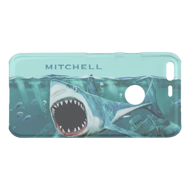 Scary Shark custom name phone cases (Back (Horizontal))