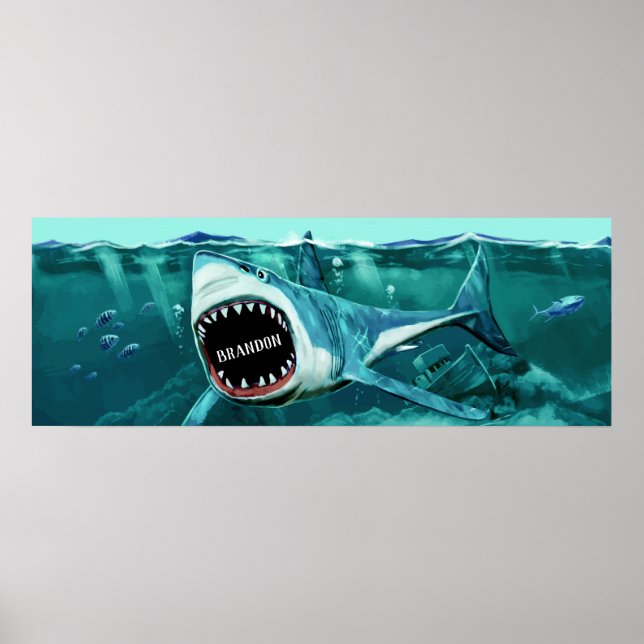 Scary Shark custom name poster (Front)