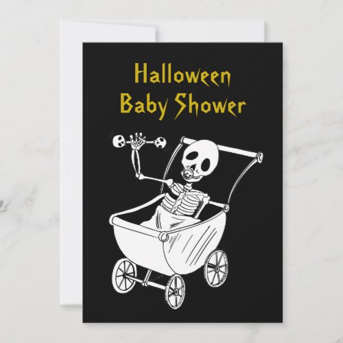 Scary Skeleton Baby Shower Invitation Cards