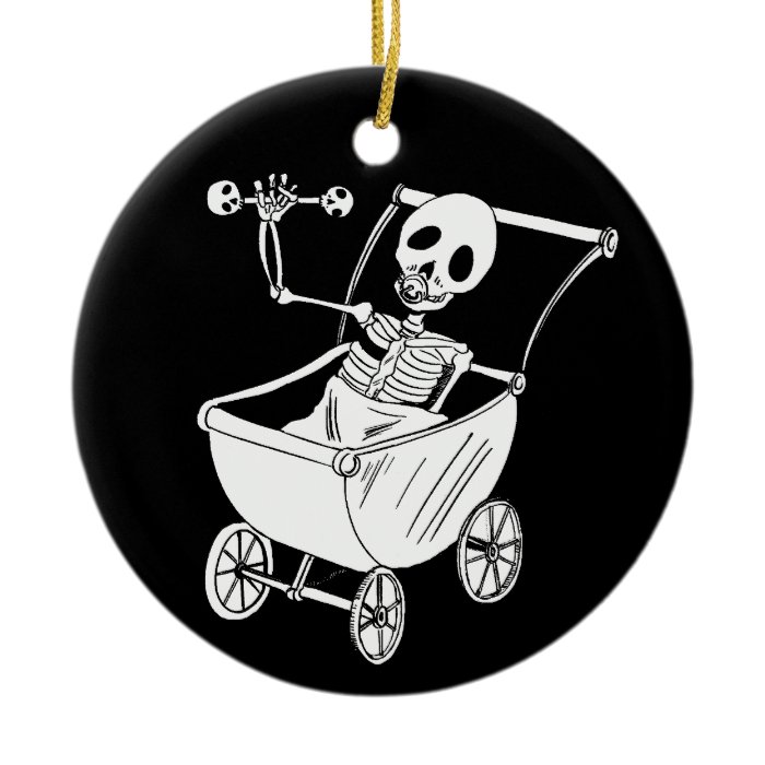 Scary Skeleton Baby Shower Keepsake Ornaments