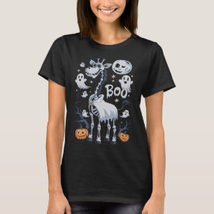 Scary Skeleton Giraffe In Ghosts Halloween T-Shirt