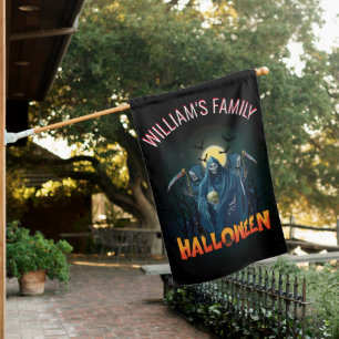 Scary Skeleton Night Halloween, My Halloween Mood House Flag