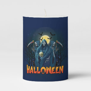 Scary Skeleton Night Halloween, My Halloween Mood. Pillar Candle