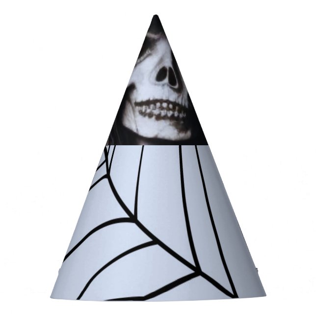 Scary Skeleton Witch for a Creepy Halloween Party Party Hat (Front)