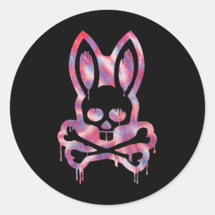 Scary Skull And Crossbones Bad Rabbit Horror Bunny Classic Round Sticker