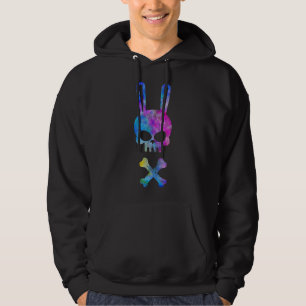 Scary Skull And Crossbones Bad Rabbit Horror Bunny Hoodie
